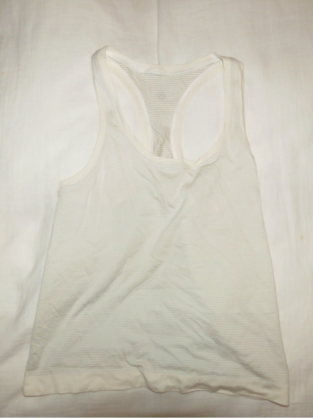lululemon athletica White Racerback Mesh-Back Tank